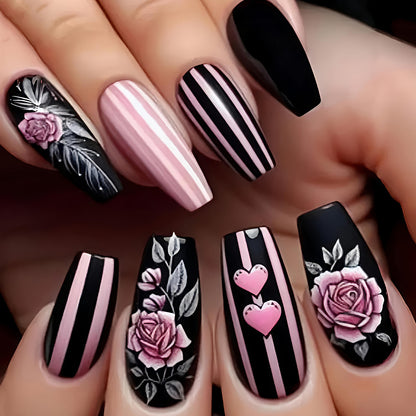 Romantic Floral Design Nail Art Acalora
