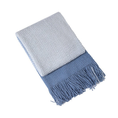 Luxury Textured Fringed Throw Blanket
