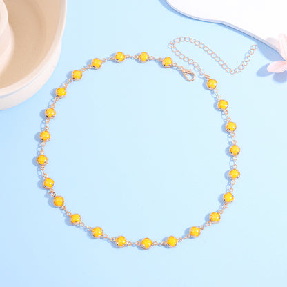 Floral Charm Choker Necklace Acalora 1788164322