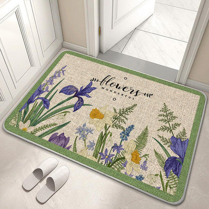 Decorative Floral Welcome Mat