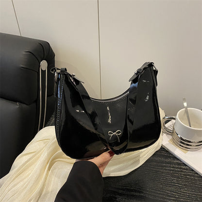 Premium Glossy Faux Leather Hobo Bag Acalora