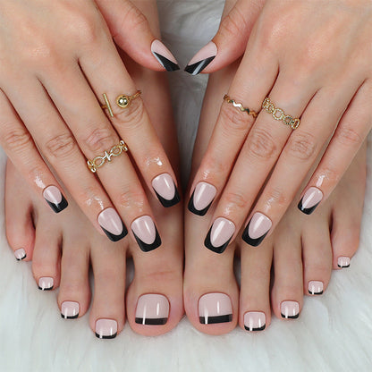 Elegant Press-On Nail Set with Unique Ombre Design Acalora