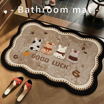 Playful Cartoon Bath Mat