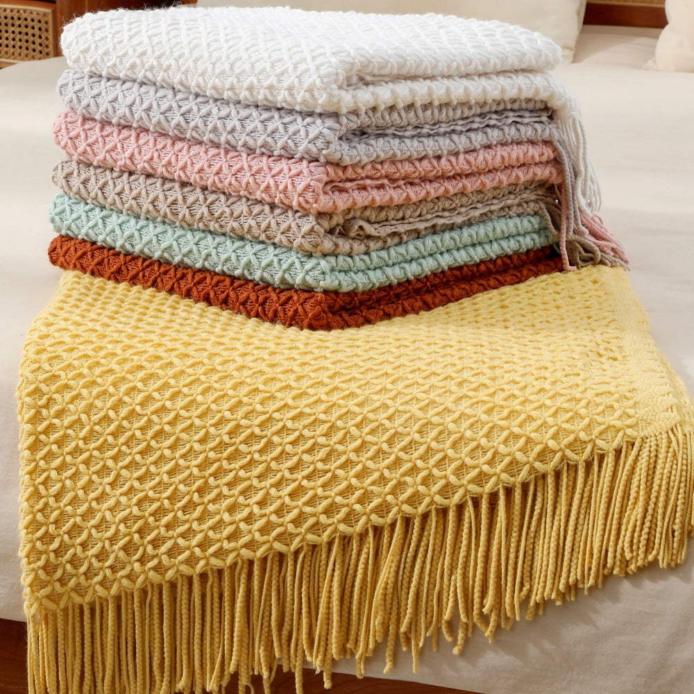 Unisex Decorative Woven Throw Blanket