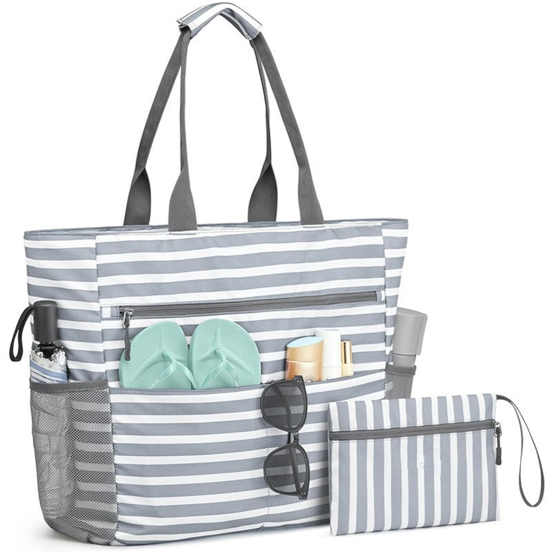 Spacious Multi-Pocket Beach Tote Acalora