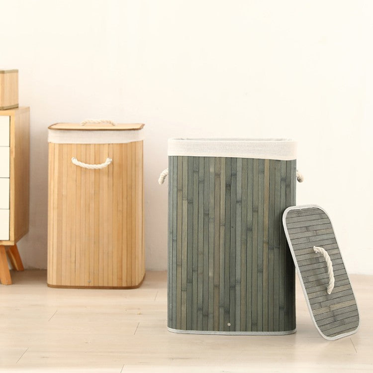Laundry basket made of natural bamboo by Acalora