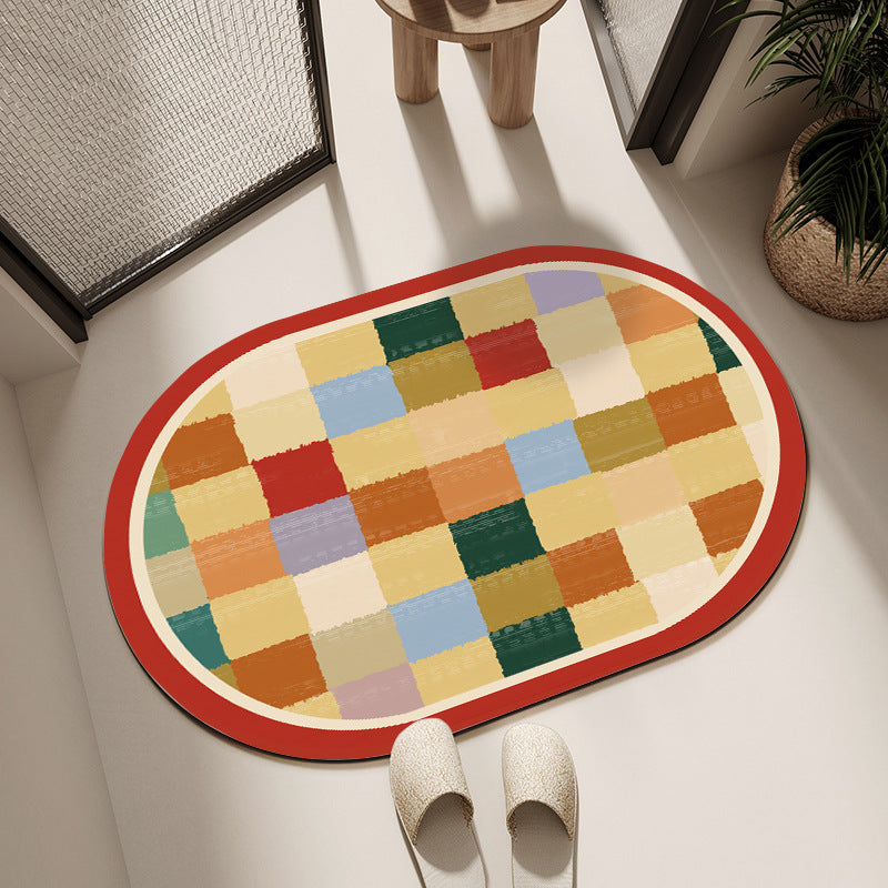 Geometric Pattern Bath Mat Acalora