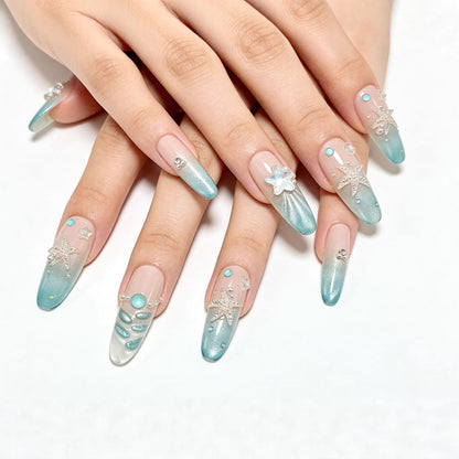 Artificial nails in elegant ocean design Acalora