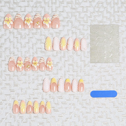 Artificial nails in luxurious flower and gold design Acalora