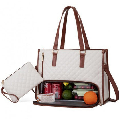 Quilted Multi-Functional Insulated Lunch Tote Acalora