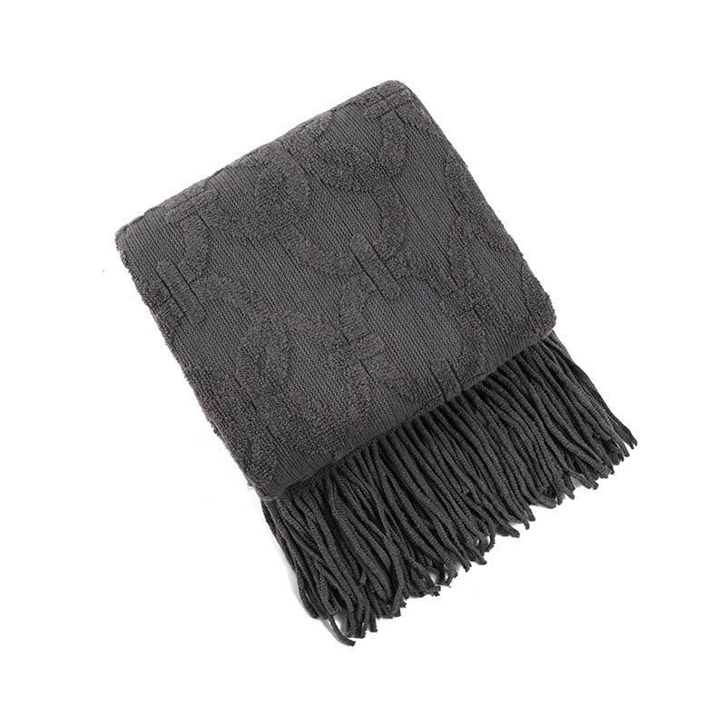 Decorative Fringe Throw Blanket