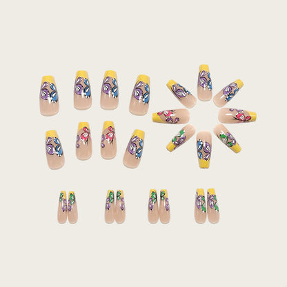 Nail set with intricate butterfly design Acalora
