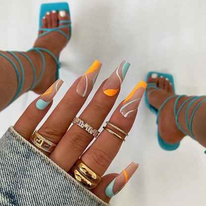 Artificial nail set with unique patterns Acalora
