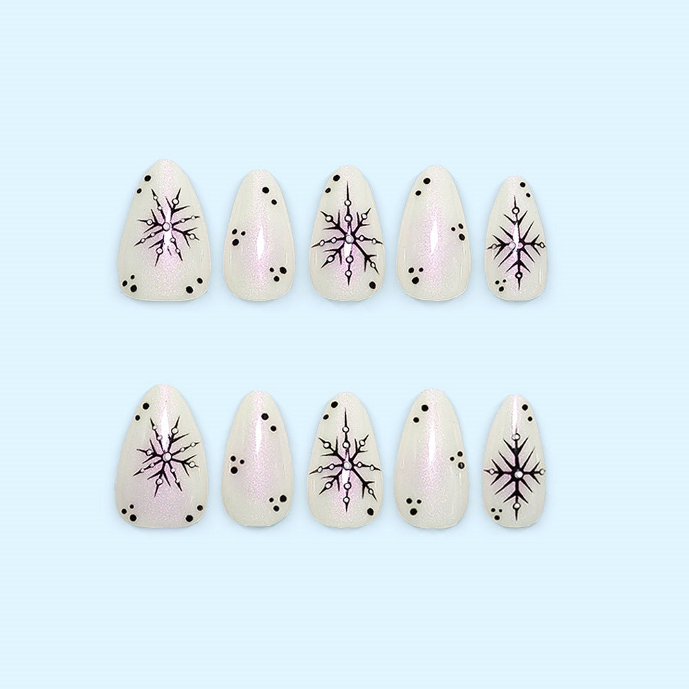 Artificial nail set with snowflake pattern Acalora