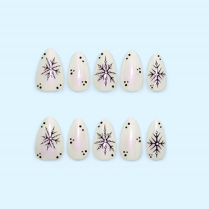 Artificial nail set with snowflake pattern Acalora