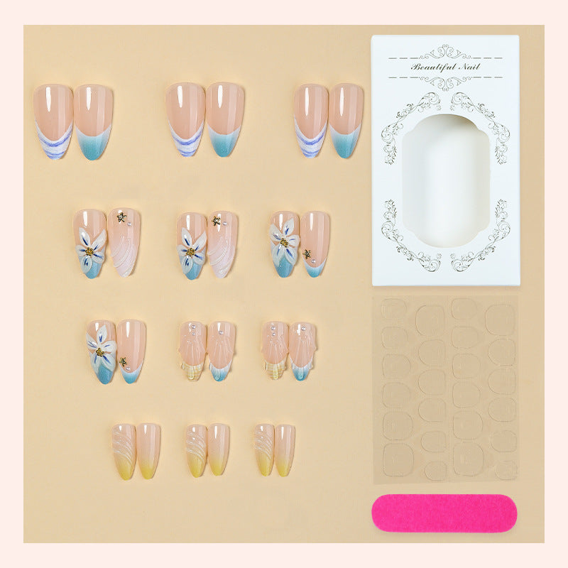 Premium Floral Art Press-On Nail Set Acalora