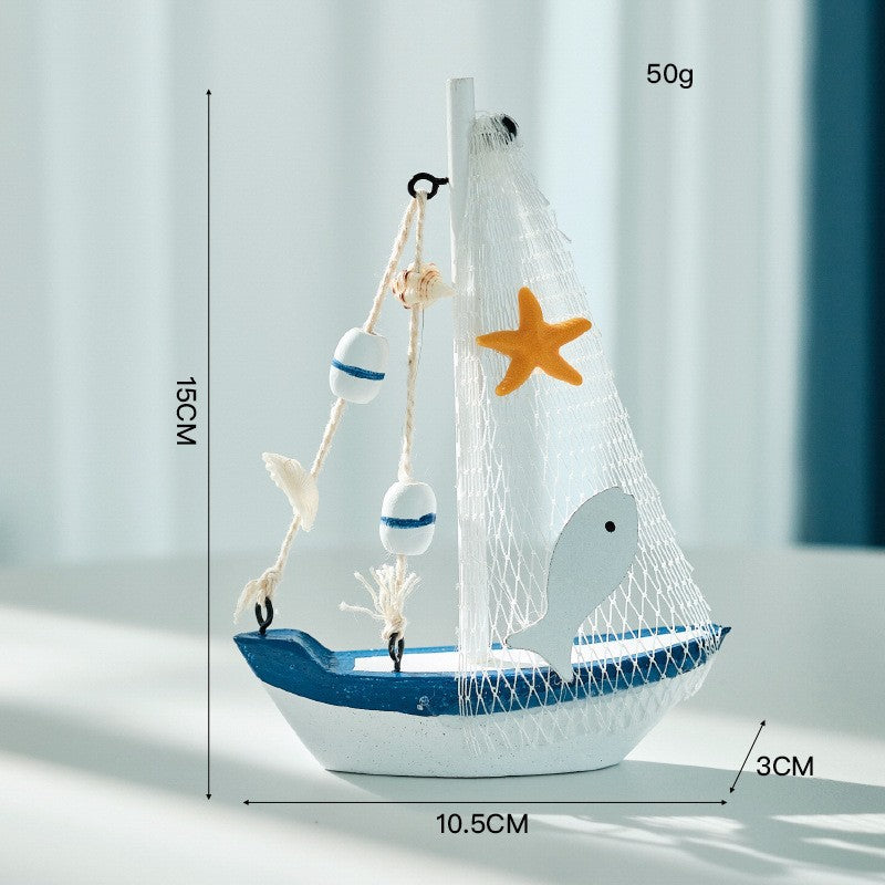 Maritime Sailboat Sculpture Accent