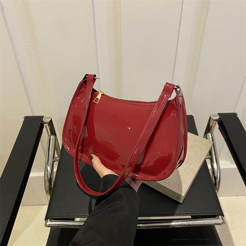 Chic Patent Leather Shoulder Bag Acalora