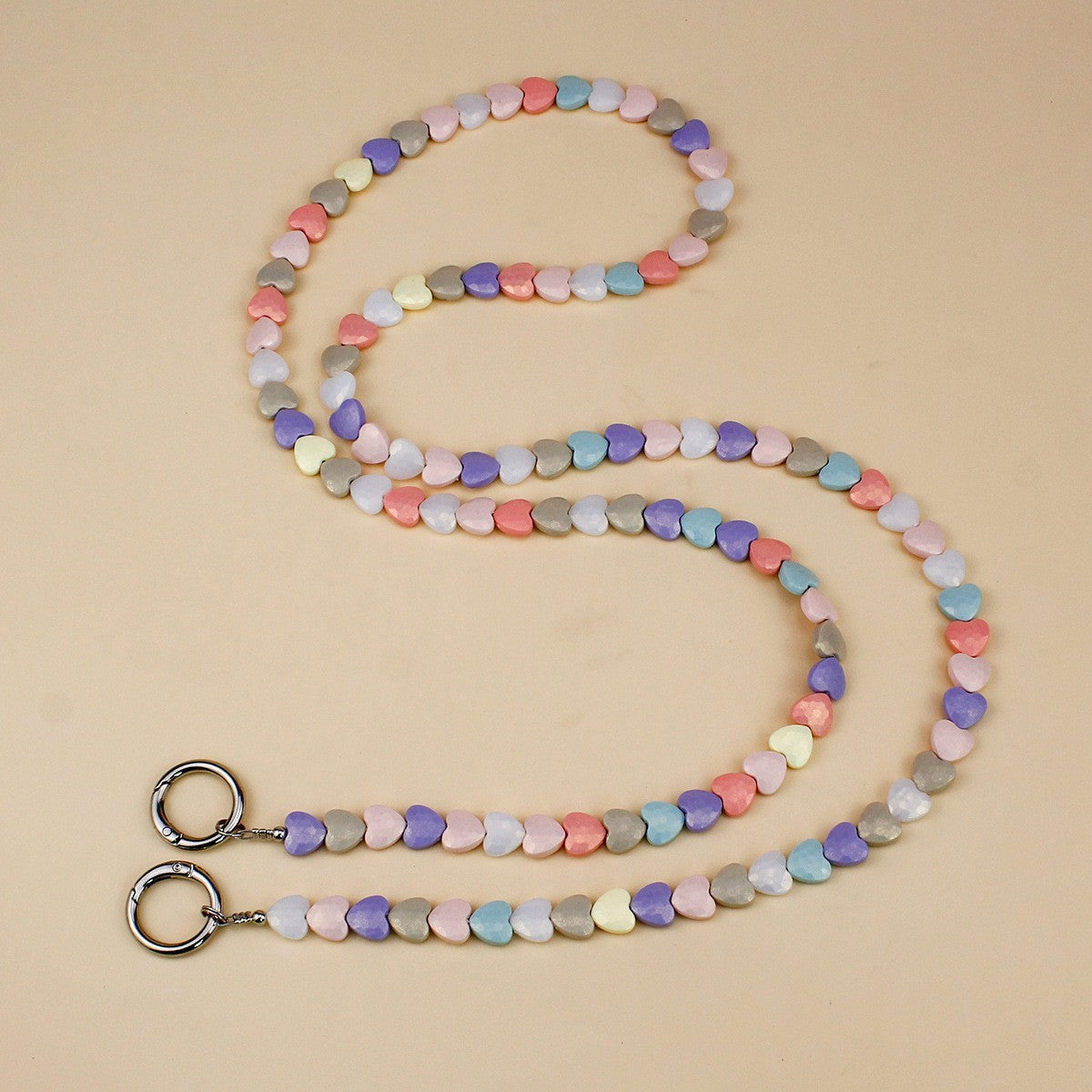 Heart-Designed Beaded Eyewear Chain Acalora