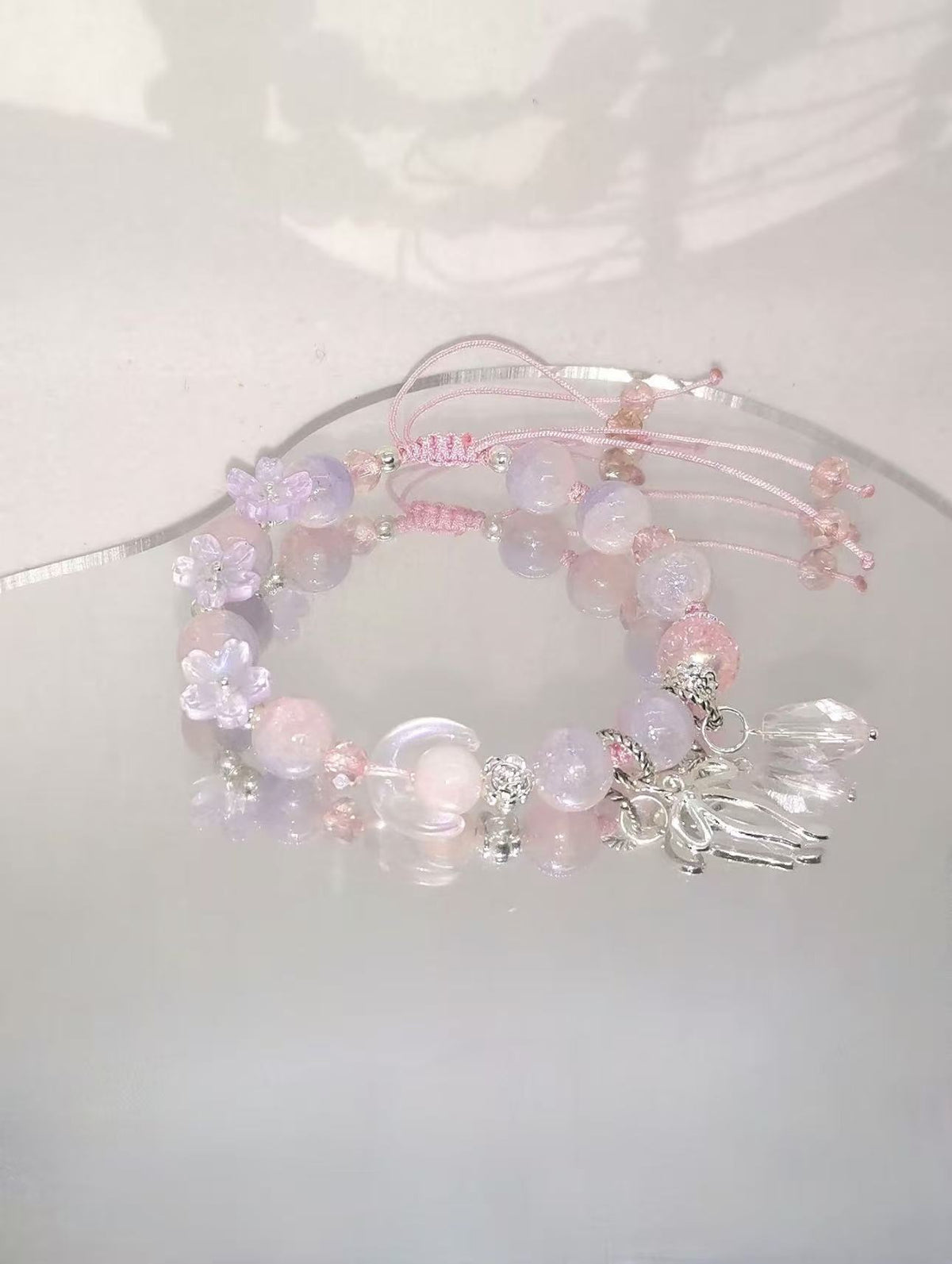 Handmade Floral Bead Charm Bracelet Acalora