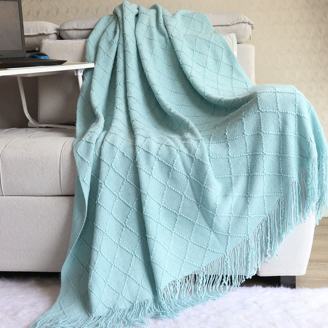 Luxurious Textured Knit Throw Blanket
