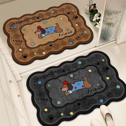 Playful Cat-Themed Bath Mat