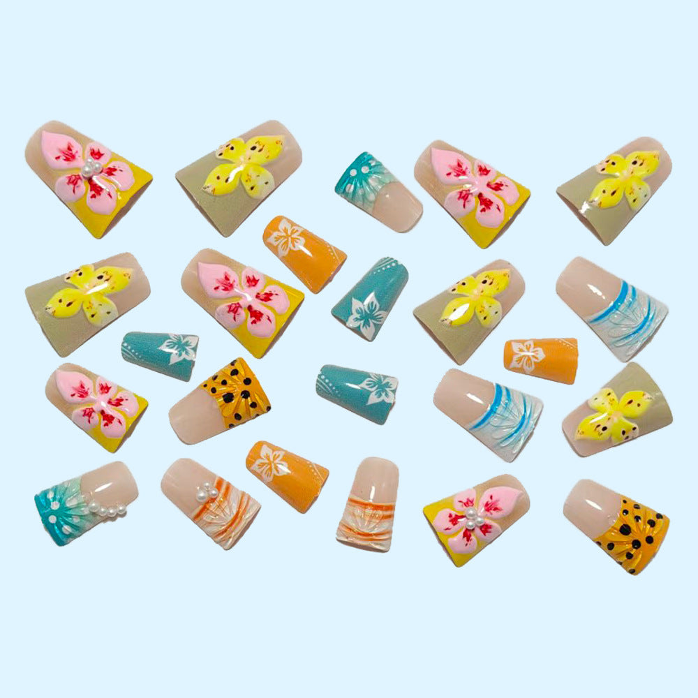 Artificial nails with creative 3D flower and butterfly designs Acalora