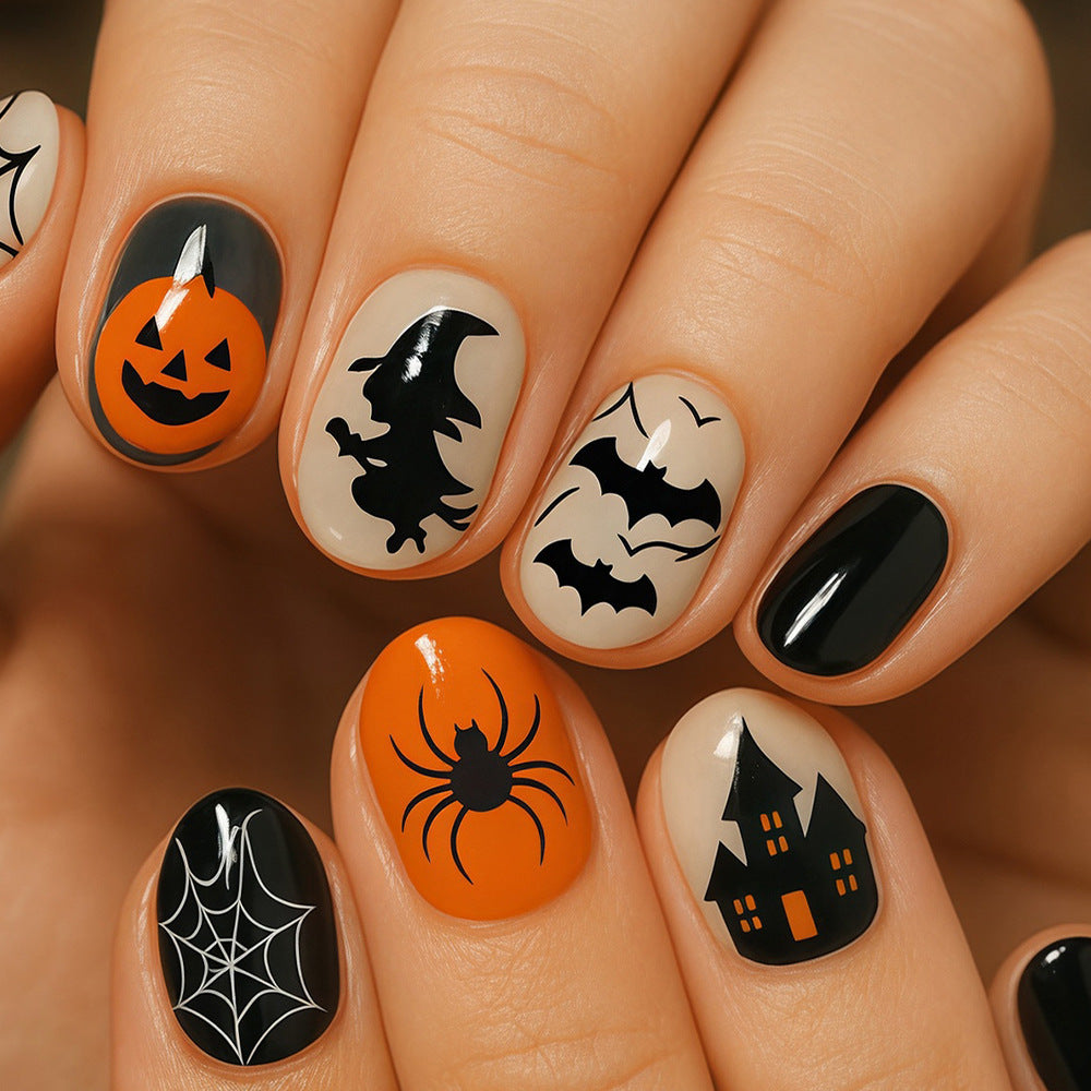 Halloween Themed Press-On Nail Art Kit Acalora