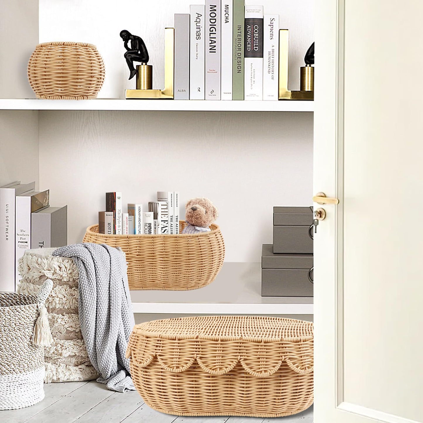 Ornate decoration basket made from natural materials Acalora