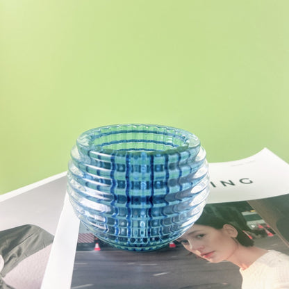 Round Ribbed Glass Votive Candle Holder for Tealights Acalora