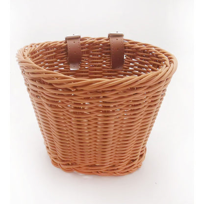Decorative Woven Storage Basket with Leather Handles Acalora