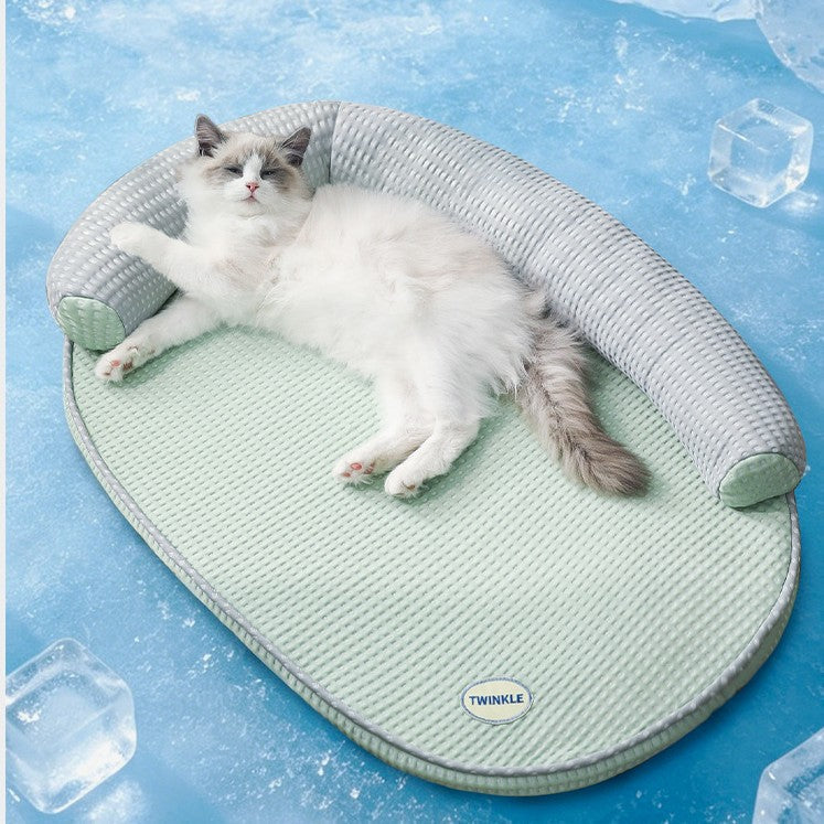 Unisex nan cooling orthopedic cat bed with neck roll Bowlift