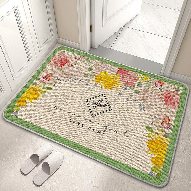 Decorative Floral Welcome Mat