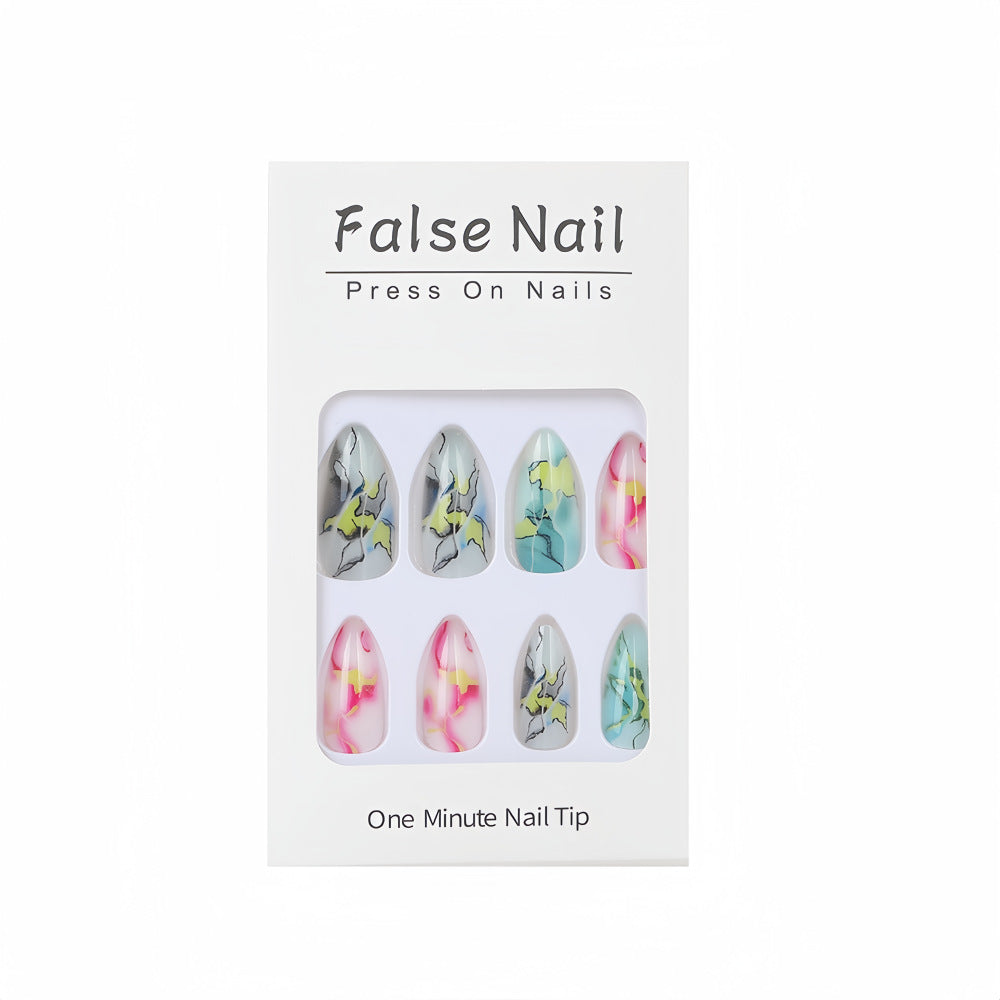 Artificial nails in modern marble design Acalora