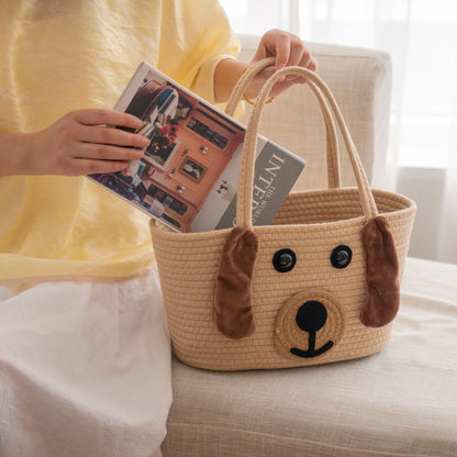 Stylish carrying basket with colorful handles Acalora