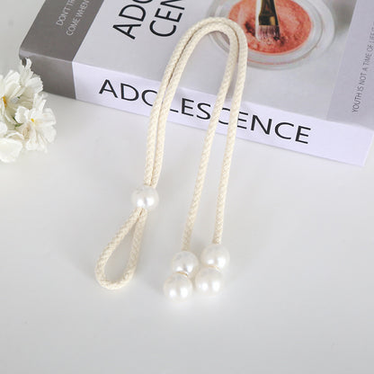 Elegant curtain tieback with pearl trim Acalora