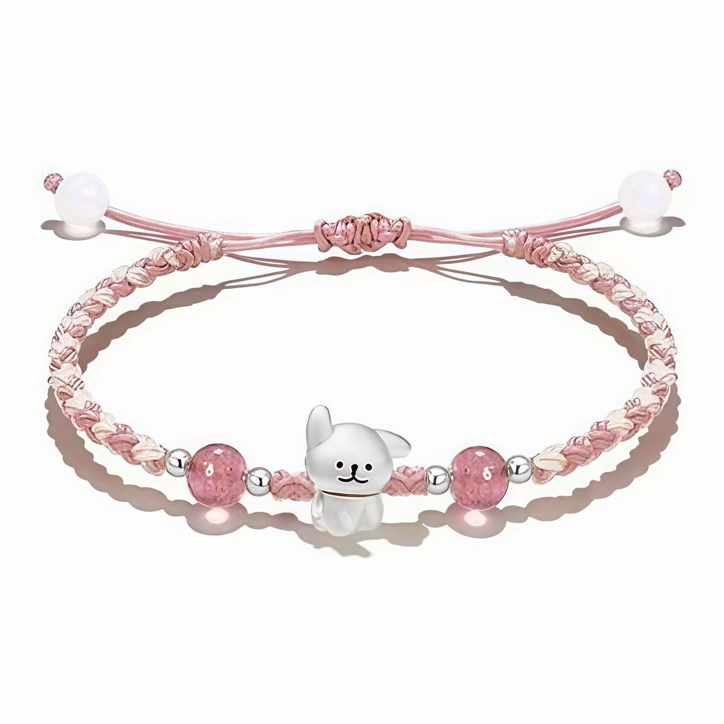 Playful Dog Charm Beaded Bracelet Acalora