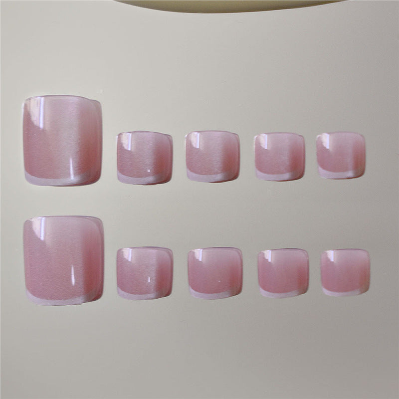 Elegant French Tip Press-On Toenails Acalora