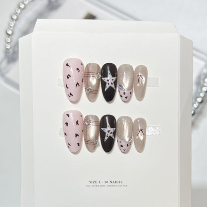 Themed Press-On Nail Art Set with Hello Kitty Designs Acalora