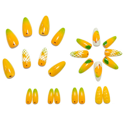 Artificial nails with fruity mango design Acalora