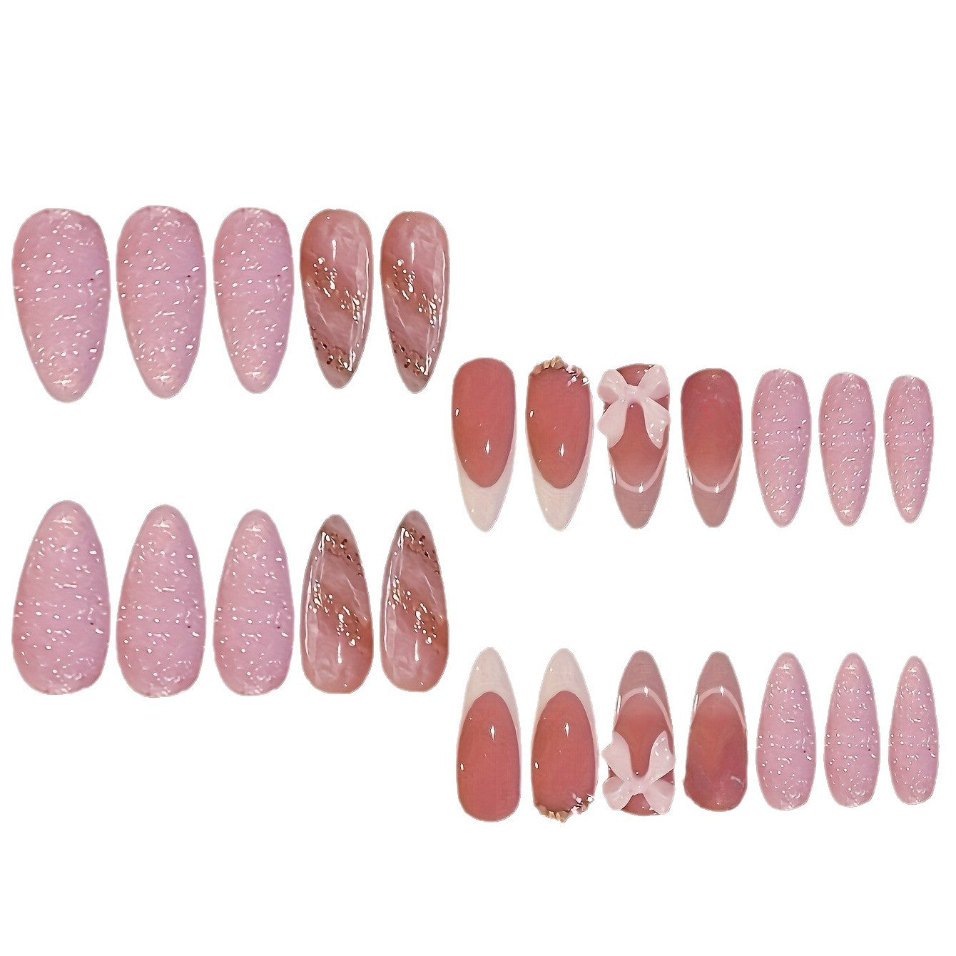 Elegant Stiletto Press-On Nail Set with Decorative Accent Acalora