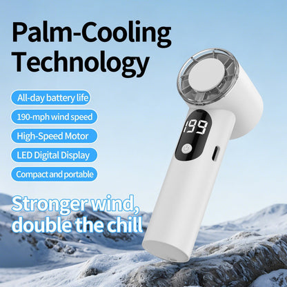 Unisex nan compact rechargeable handheld fan with digital speed display Brehn