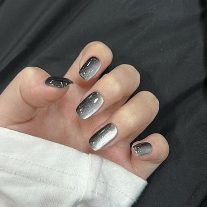 Artifical nail set with glamorous ombre effect and glitter embellishments Acalora