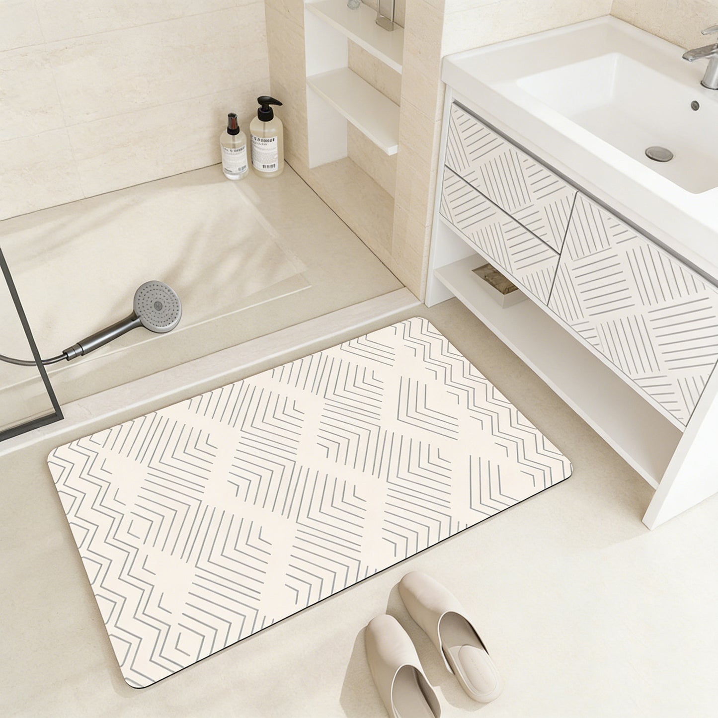 Artistic Cat-Themed Bath Mat Acalora