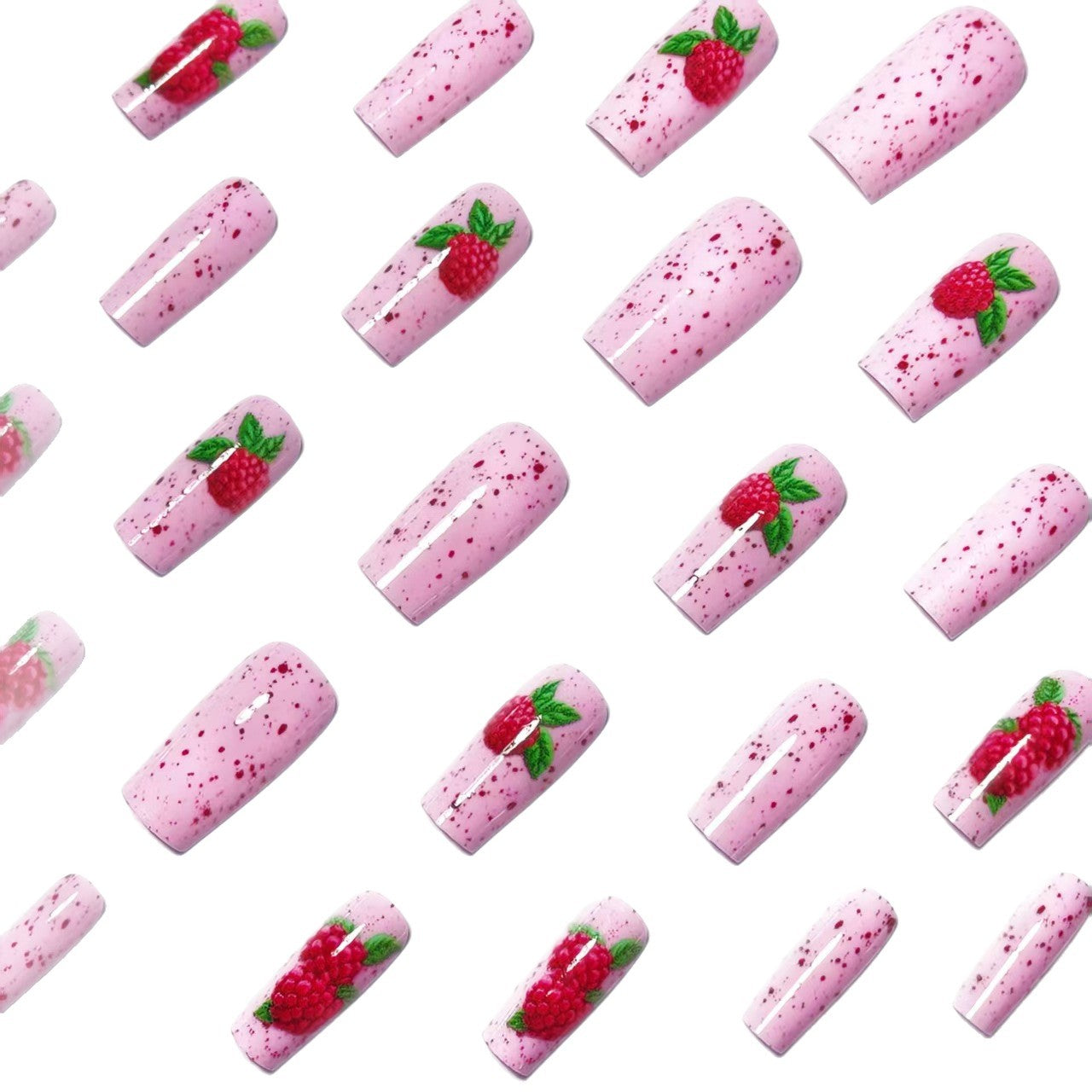 3D Raspberry Nail Art Acalora