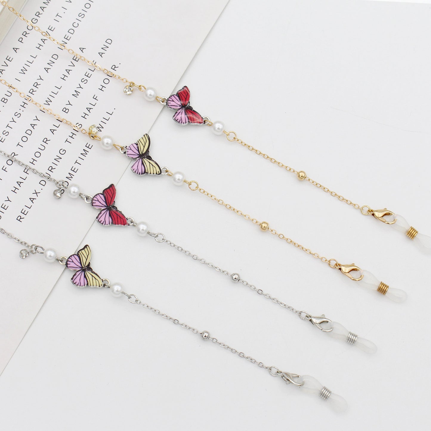 Enchanting Butterfly Eyewear Chain Holder Acalora
