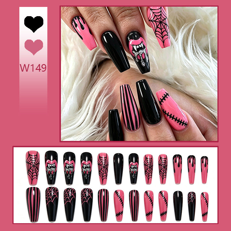 Creative nail art set with Halloween motifs and sparkling applications Acalora