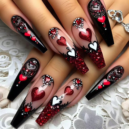 Romantic Heart-Inspired Nail Art Set Acalora