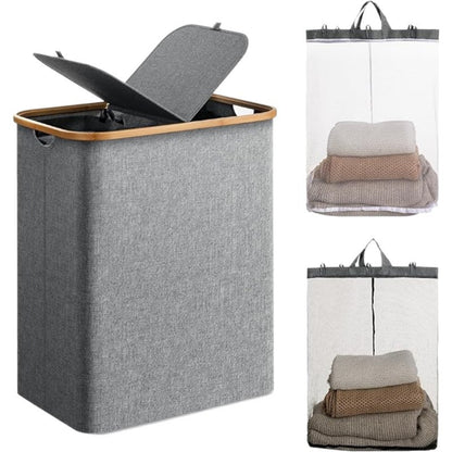 Laundry basket with practical lid and carrying handles Acalora