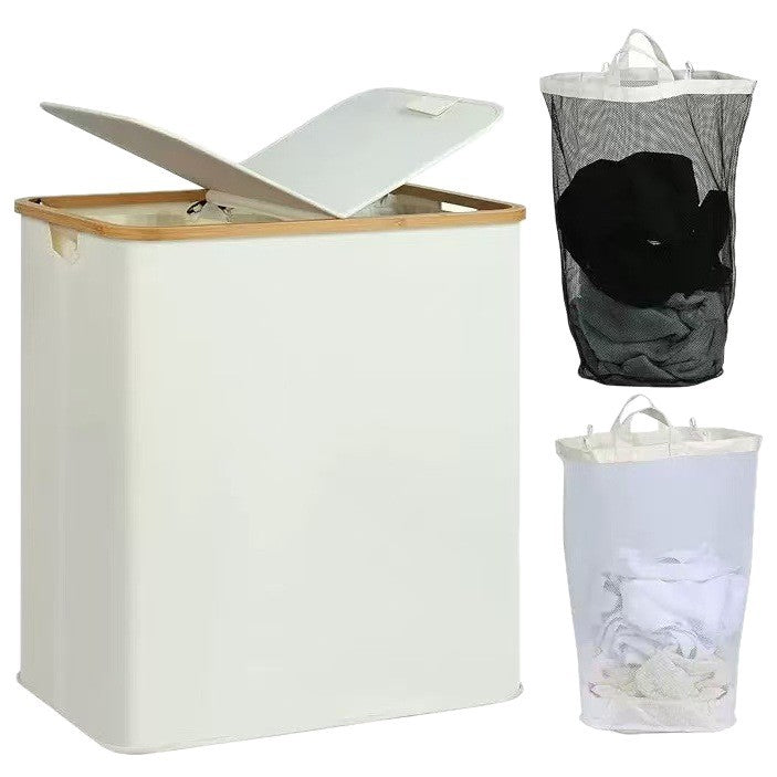 Laundry basket with lid and shelf table Acalora